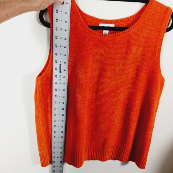 Denim & Company Orange Hooded Sweater Jacket & Tank, Size Large, Fall, Halloween - Picture 11 of 16